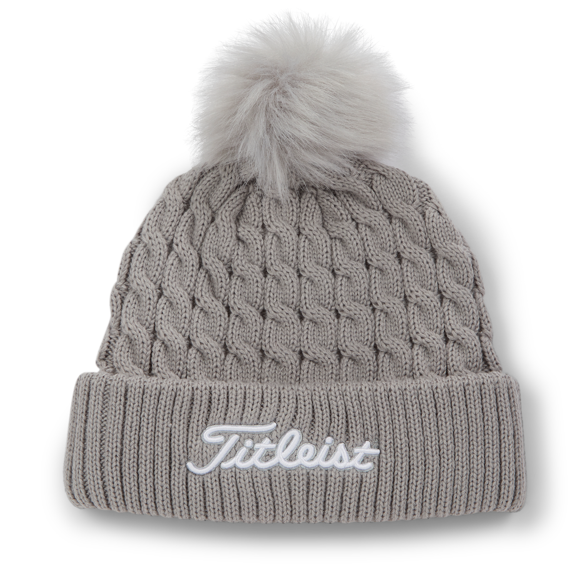 ケーブルニット ポンポン ビーニー